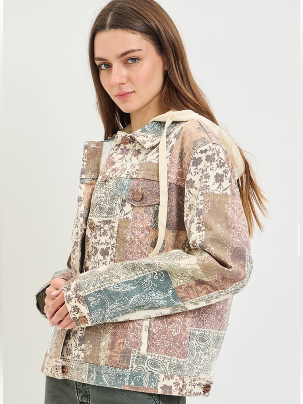 330 RISEN • small - 3X EARTH BLOCK LONG SLEEVE TERRY HOODIE JACKET